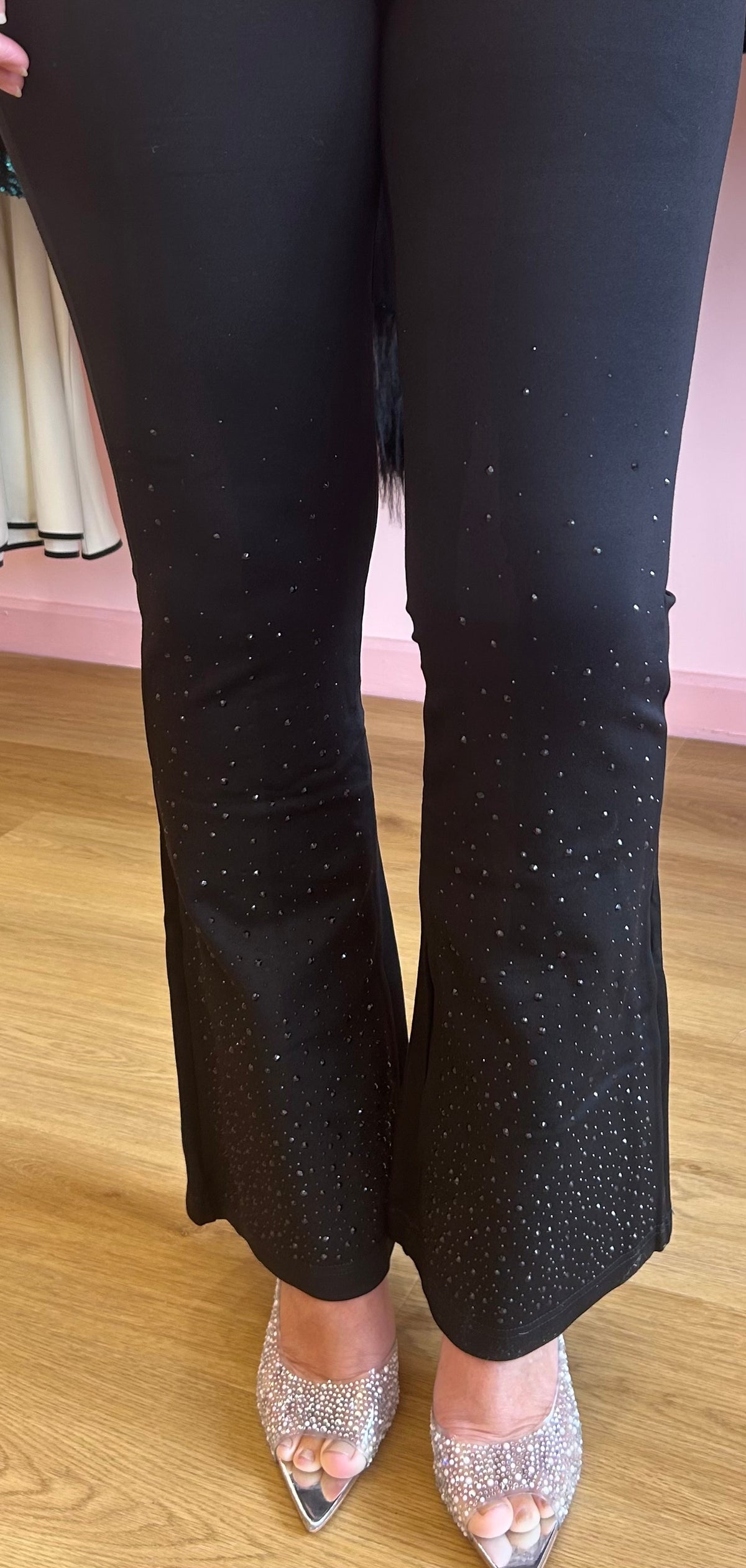 Bootleg Sparkle 2 Pocket Stretch Black Trousers