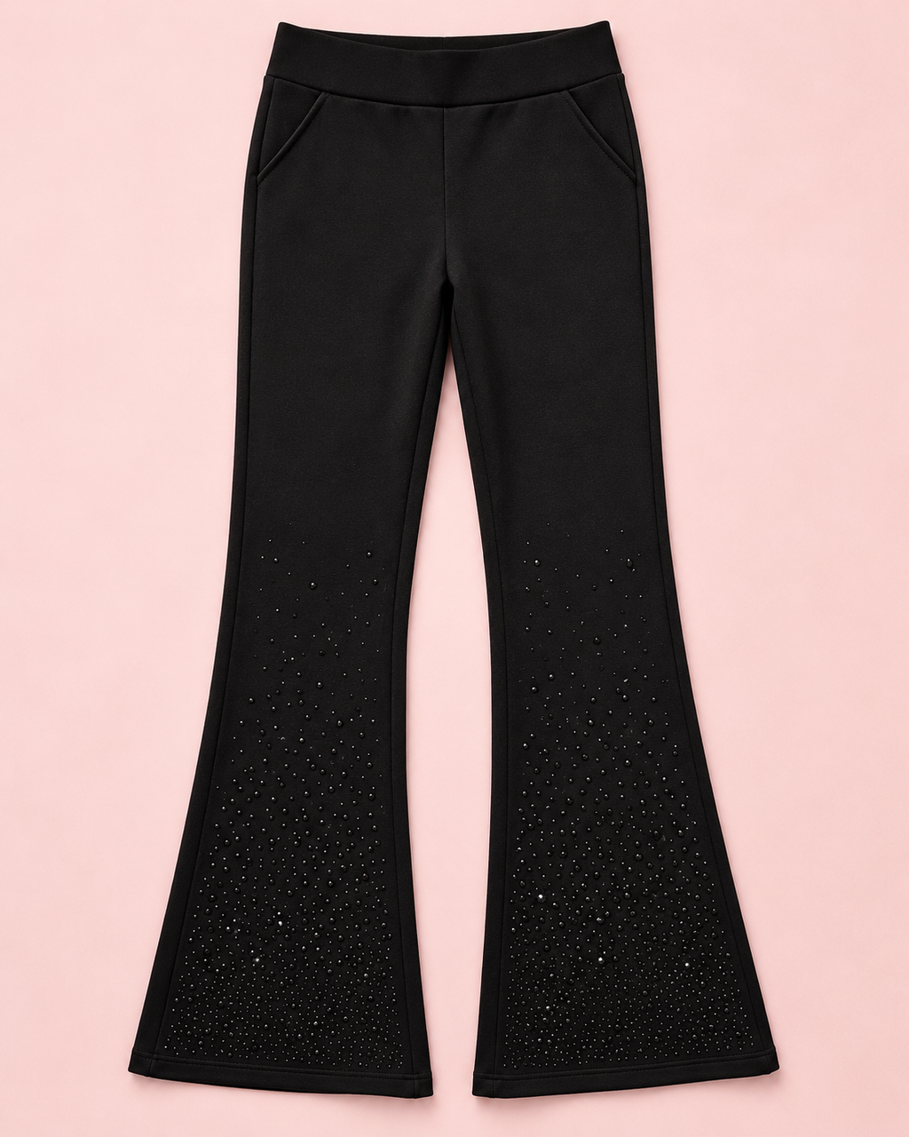 Bootleg Sparkle 2 Pocket Stretch Black Trousers