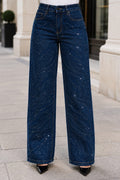 Sparkle Front Wide Leg Jean