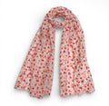 Pink Golden Heart Cotton Blend Scarf