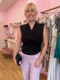 V Neck Sequin Sleeveless Top