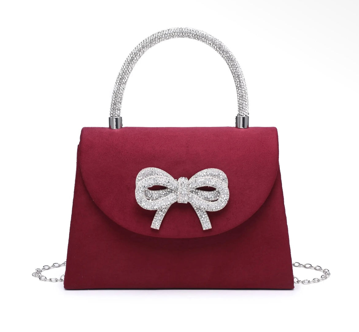Diamante Embedded Suede Bag