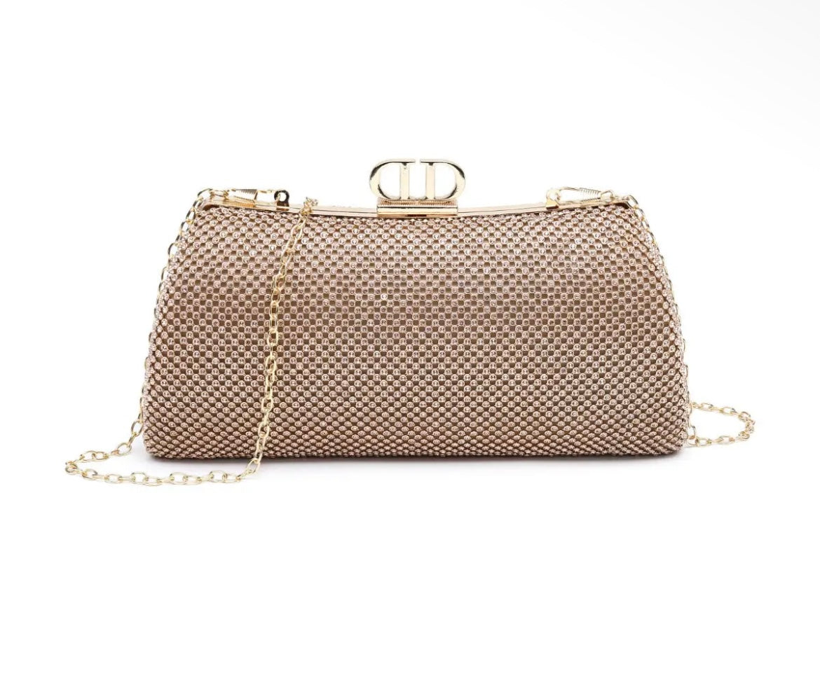 Champagne Double Side Diamante Bag