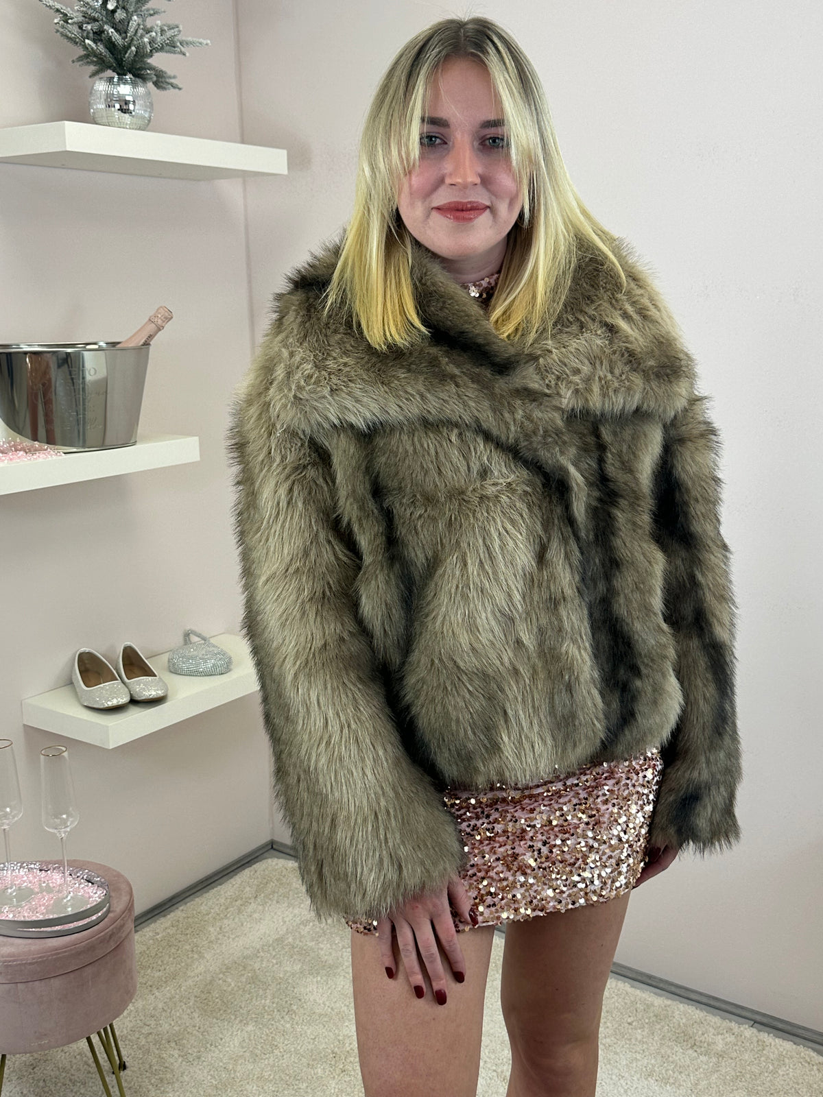 Mocha Faux Fur Coat