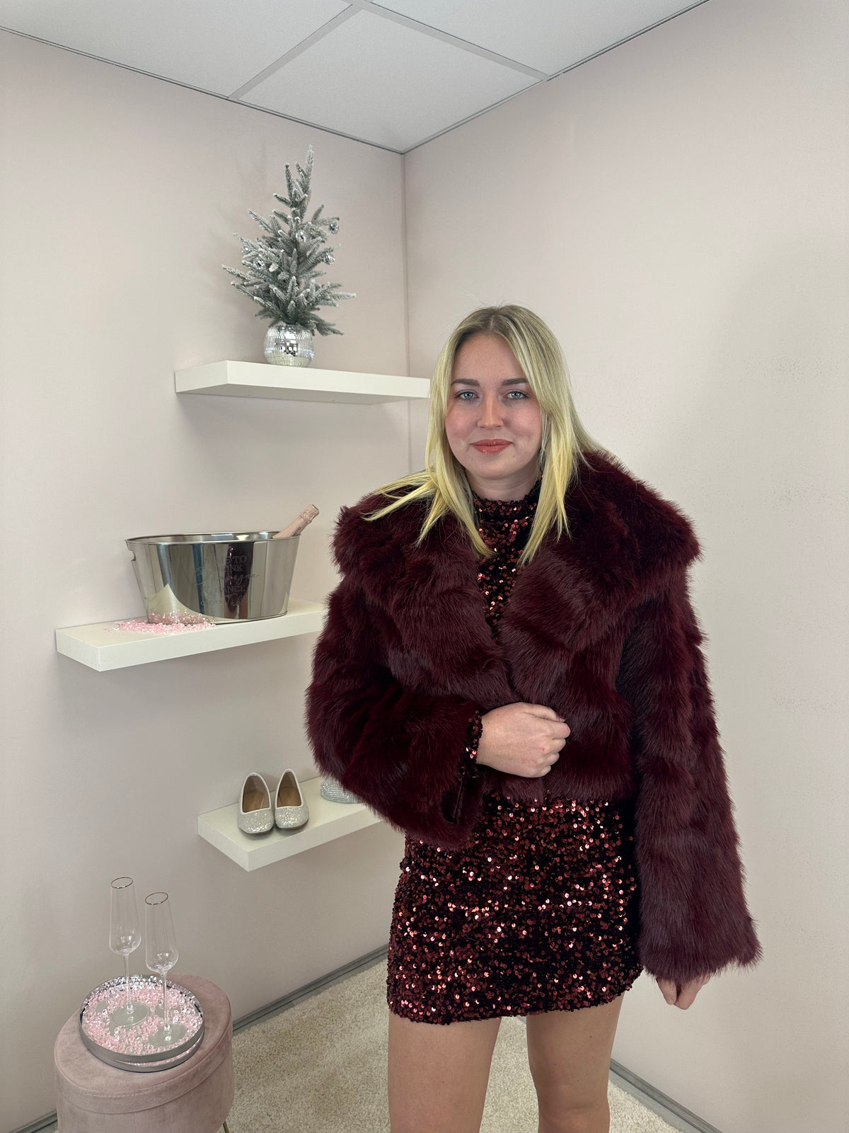 Faux Fur Cropped Jacket